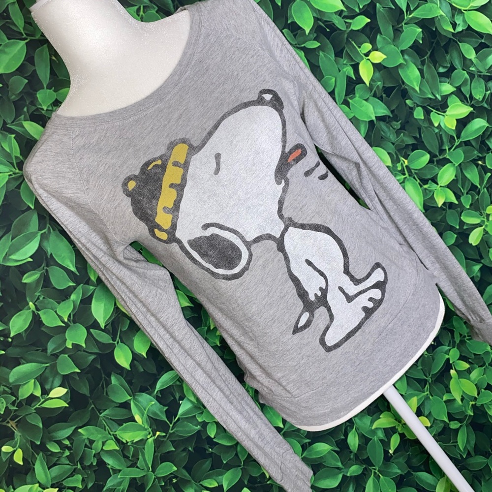 VINTAGE COMIC STRIP PEANUTS SNOOPY GRAPHIC LONG-SLEEVE TOP · SIZE S - Picture 2 of 5